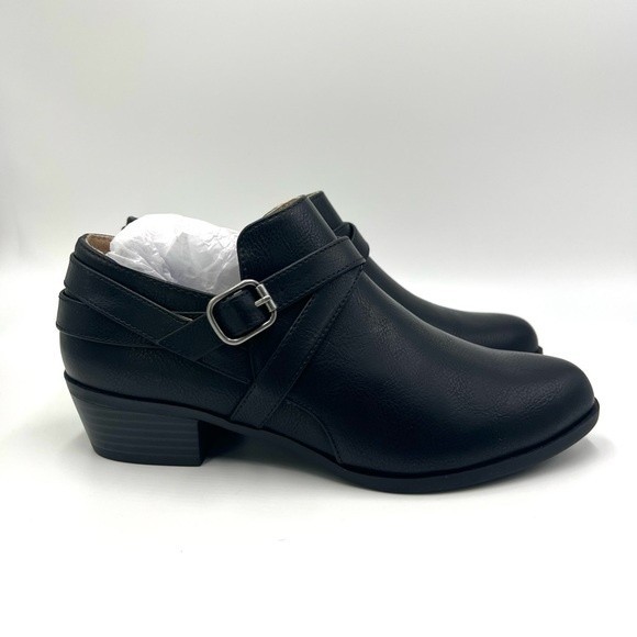 NEW LifeStride Womens Size 7 Adley Black Faux Vegan Leather Ankle Boots‎ Shoes - Picture 2 of 14